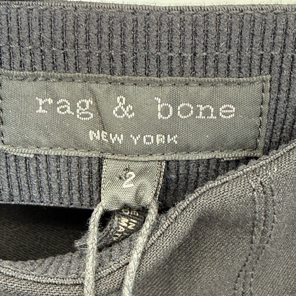 NWT Rag & Bone Simone Flare Black Pants Pull On Stretchy Seamed Size 2 Career - Picture 7 of 13